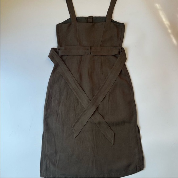 Rails Clement Button Front Midi Dress In Army Green with Tie Waist - Picture 7 of 12